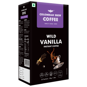 Colombian Brew Vanilla Instant Coffee Powder — No Sugar, Vegan