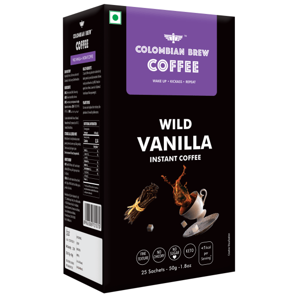 8906088701070_2_f4babc1d-cdb5-4403-9f84-0d4e6b4983ce.png Colombian Brew Vanilla Instant Coffee Powder — No Sugar, Vegan