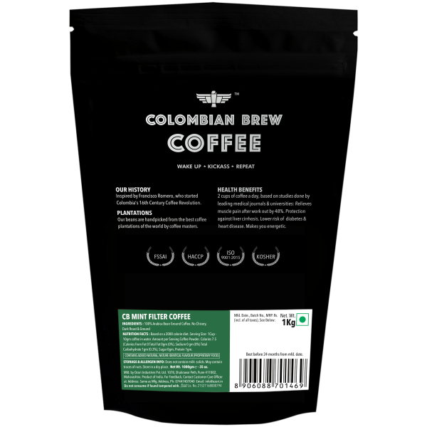 Colombian Brew Mint Filter Coffee — Arabica Roast & Ground