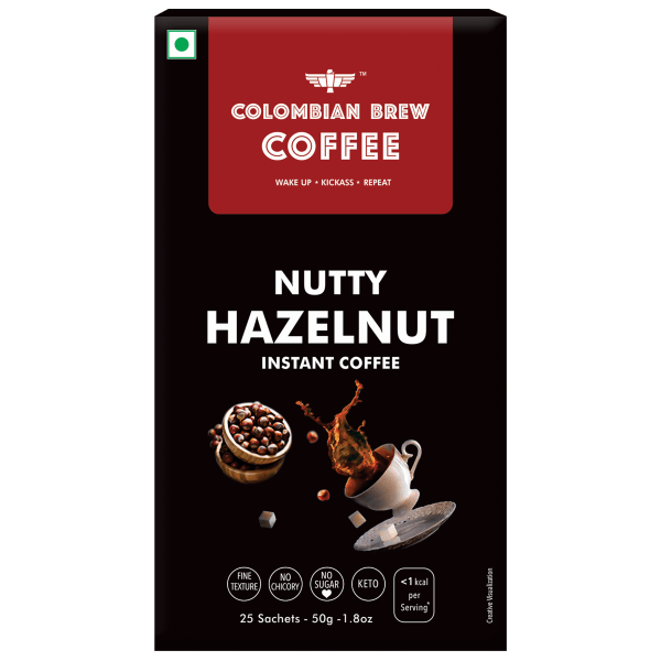 8906088701667_1.png Colombian Brew Hazelnut Instant Coffee Powder — No Sugar, Vegan