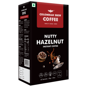 Colombian Brew Hazelnut Instant Coffee Powder — No Sugar, Vegan