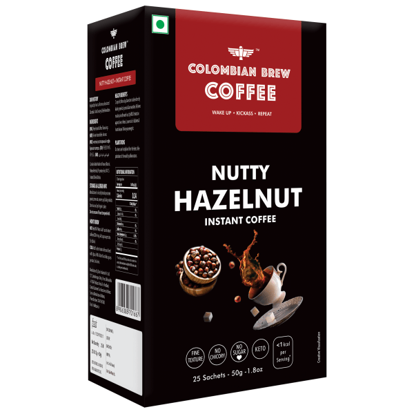 8906088701667_2.png Colombian Brew Hazelnut Instant Coffee Powder — No Sugar, Vegan