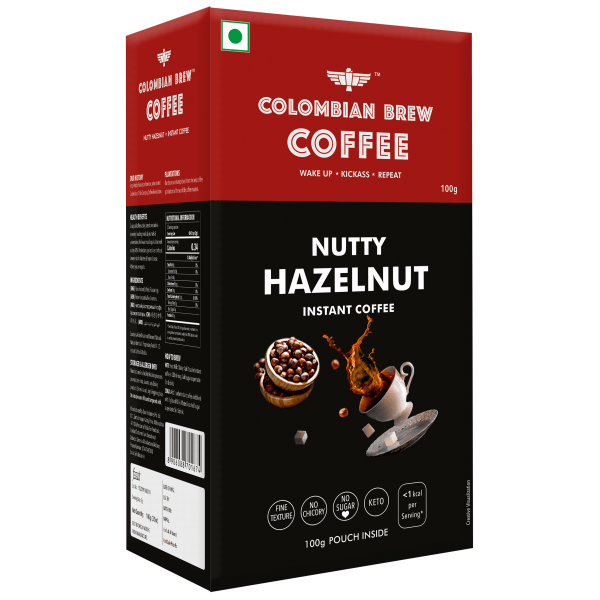 8906088701674_4.png Colombian Brew Hazelnut Instant Coffee Powder — No Sugar, Vegan