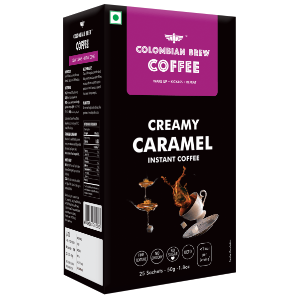 8906088702053_2.png Colombian Brew Creamy Caramel Instant Coffee Powder — No Sugar, Vegan