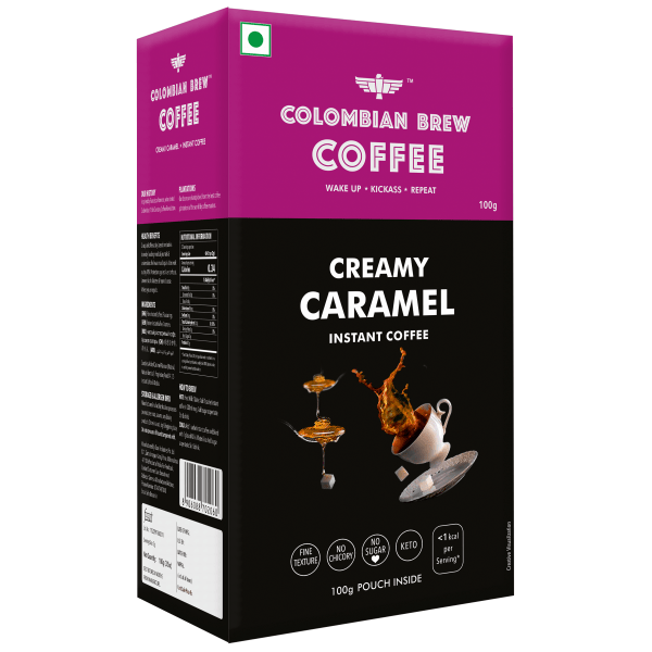 8906088702060_4.png Colombian Brew Creamy Caramel Instant Coffee Powder — No Sugar, Vegan