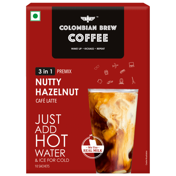 8906088702398_1.png Colombian Brew Hazelnut Café Latte 3-in-1 Instant Coffee Premix
