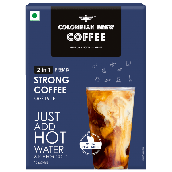 8906088702749_1_f414967a-37cf-44dc-89ad-79e192b85e90.png Colombian Brew 2 in 1 Instant Coffee Powder Premix no sugar, unsweetened, 10 Sachets Box 150g