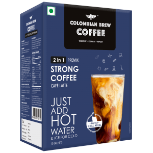 8906088702749_2_c1ad4ba8-3fcc-462f-9b8d-aef19351d657.png Colombian Brew 2 in 1 Instant Coffee Powder Premix no sugar, unsweetened, 10 Sachets Box 150g