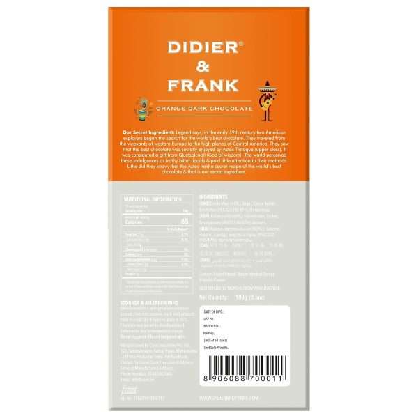 71W8krsLIIL._SL1500_ Didier & Frank Orange Dark Chocolate Bar — 40g