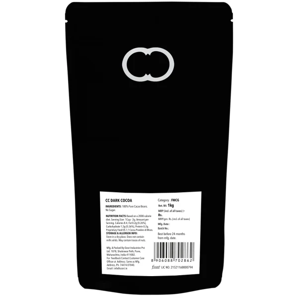 Christopher Cocoa, Dark Cocoa Powder, Unsweetened, 1Kg (Bake, Cake, Hot Chocolate, Drinking Shakes)